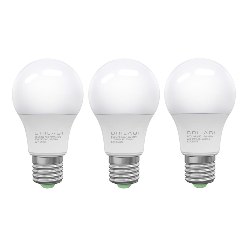 SET 3x Bombilla LED ECOLINE A60 E27/10W/230V 4000K - Brilagi