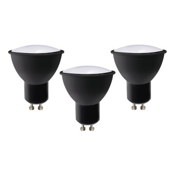 SET 3x Bombilla LED ECOLINE GU10/6W/230V 4000K negro - Brilagi