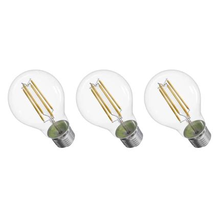 SET 3x Bombilla LED FILAMENT A60 E27/3,8W/230V 2700K Clase energética A