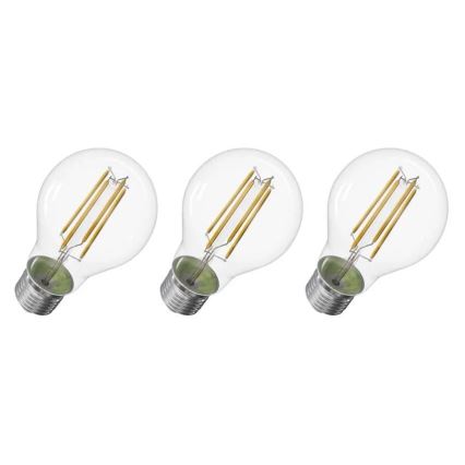 SET 3x Bombilla LED FILAMENT A60 E27/3,8W/230V 2700K Clase energética A