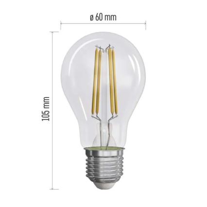 SET 3x Bombilla LED FILAMENT A60 E27/3,8W/230V 2700K Clase energética A