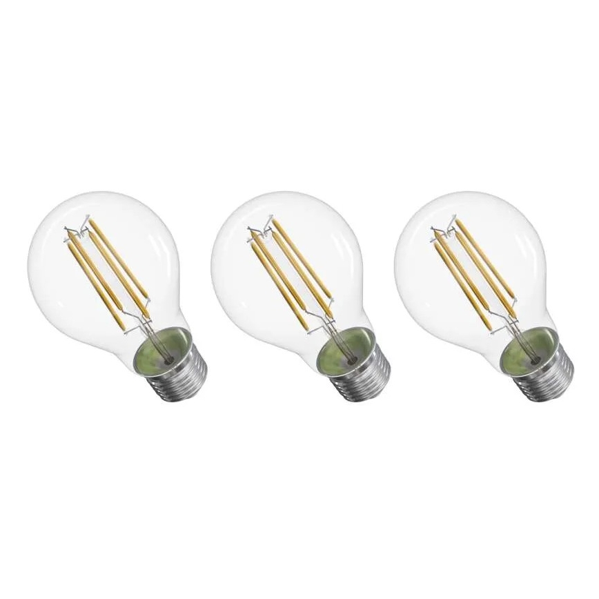 SET 3x Bombilla LED FILAMENT A60 E27/3,8W/230V 4000K Clase energética A
