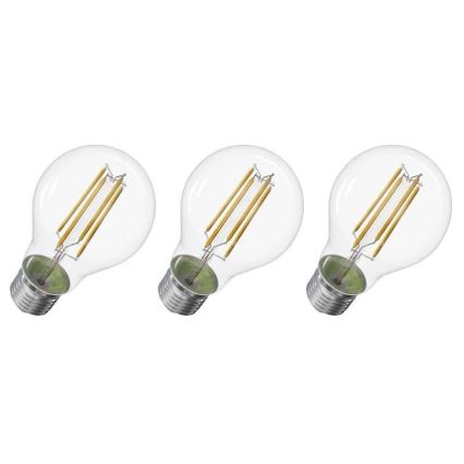 SET 3x Bombilla LED FILAMENT A60 E27/5W/230V 2700K Clase energética A