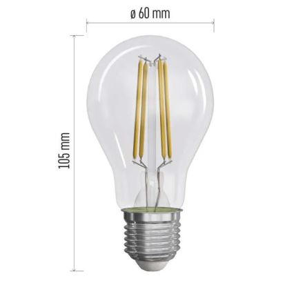 SET 3x Bombilla LED FILAMENT A60 E27/5W/230V 2700K Clase energética A