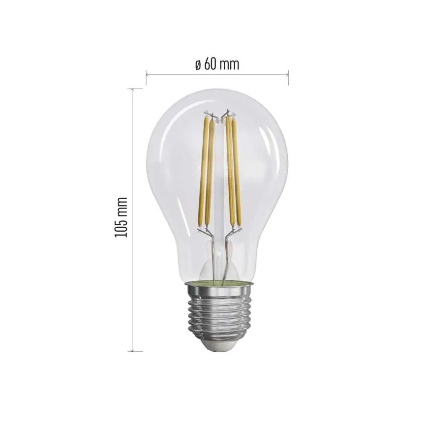 SET 3x Bombilla LED FILAMENT A60 E27/5W/230V 2700K Clase energética A