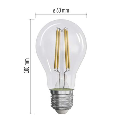 SET 3x Bombilla LED FILAMENT A60 E27/5W/230V 4000K Clase energética A