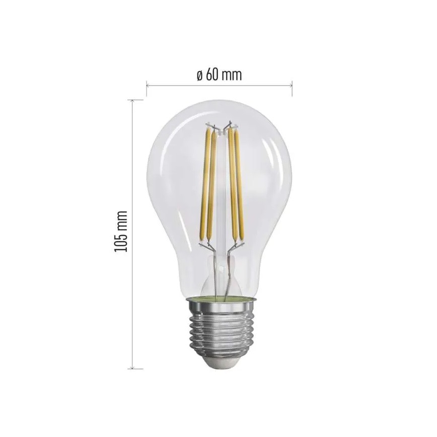 SET 3x Bombilla LED FILAMENT A60 E27/5W/230V 4000K Clase energética A