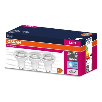 SET 3x Bombilla LED PAR16 GU10/6,9W/230V 4000K - Osram