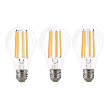SET 3x Bombilla LED VINTAGE A60 E27/9W/230V 3000K - Brilagi