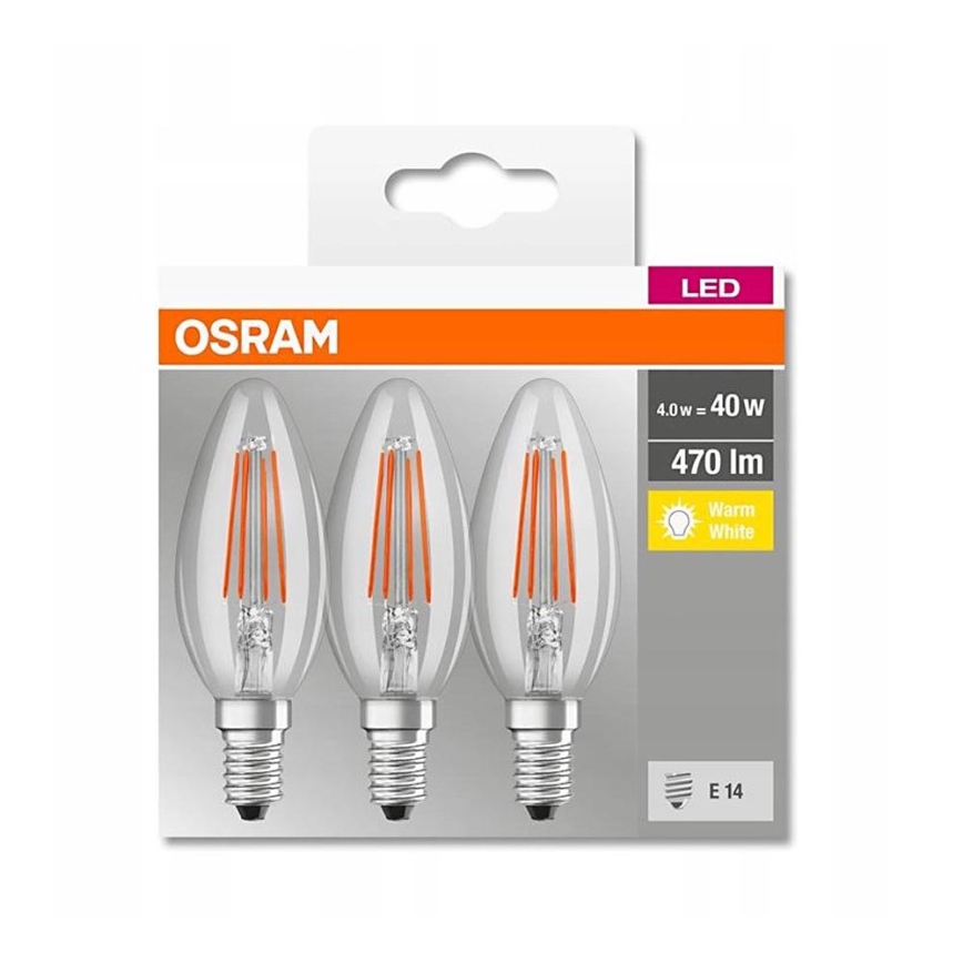 SET 3x Bombilla LED VINTAGE B40 E14/4W/230V 2700K - Osram
