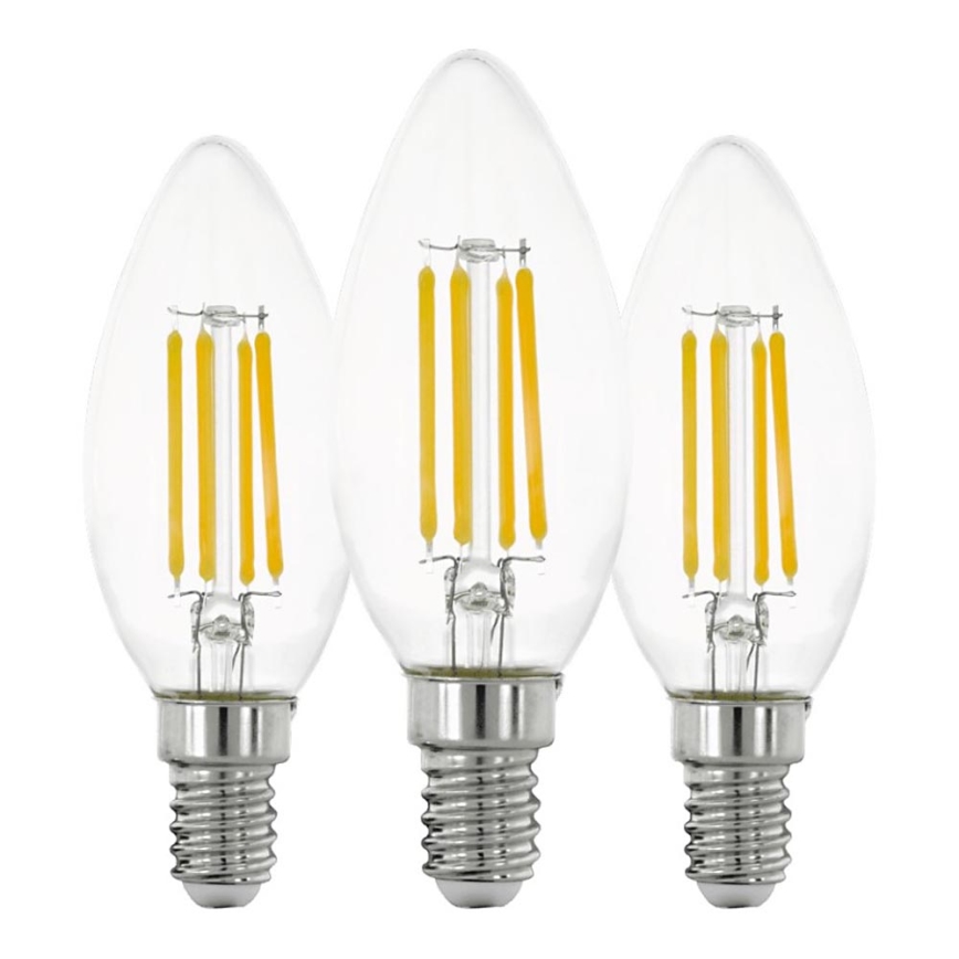SET 3x Bombilla LED VINTAGE C35 E14/7W/230V 2700K - Eglo 110304