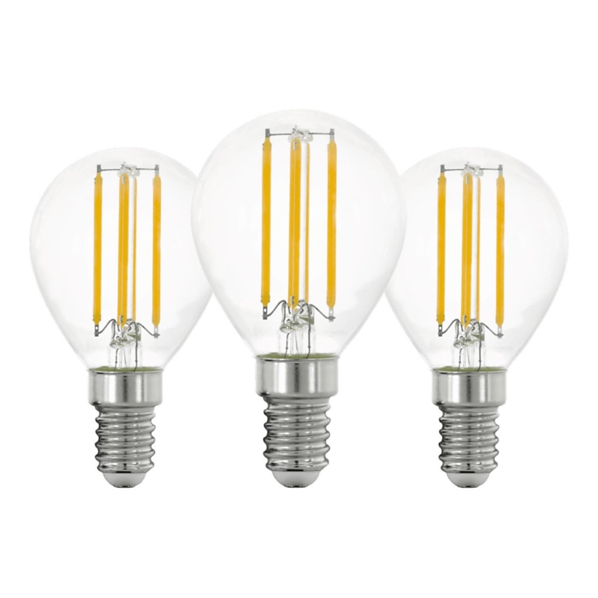 SET 3x Bombilla LED VINTAGE P45 E14/7W/230V 2700K - Eglo 110303