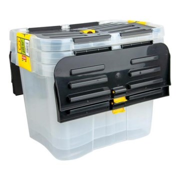 SET 3x Caja de almacenamiento DRAGON 15 l negro/transparente