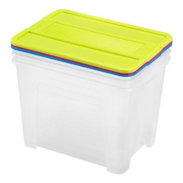 SET 3x Caja de almacenamiento TEX BOX 21 l