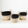 SET 3x Cesta de paja beige/negro/blanco 25x17x23/28x22x25/35x28x30 cm