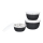 SET 3x Cuencos con tapa negro/acero inoxidable