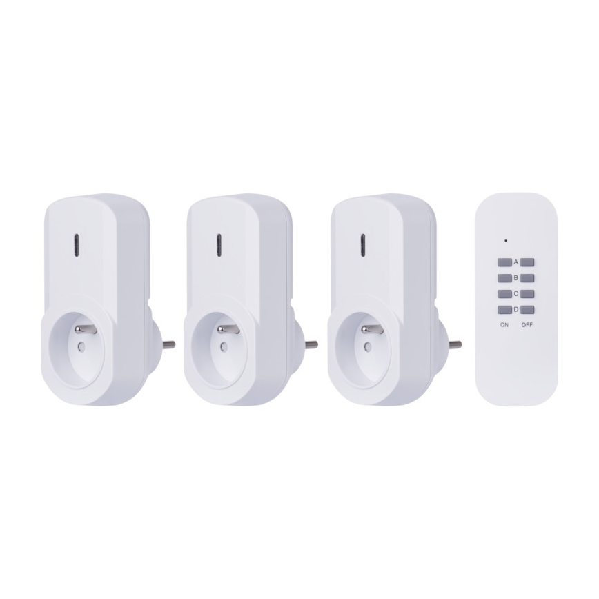 SET 3x Enchufes controlados remotamente 230V + 1x CR2032