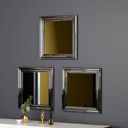 SET 3x Espejo de pared OTTO 40x40 cm plata