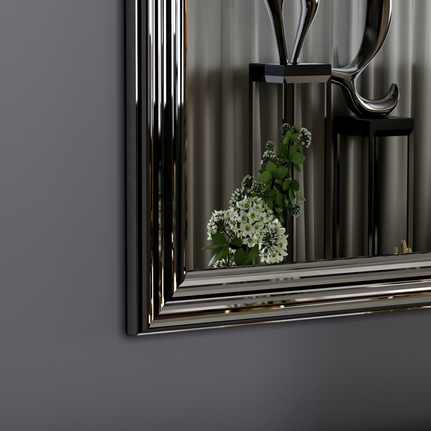 SET 3x Espejo de pared OTTO 40x40 cm plata
