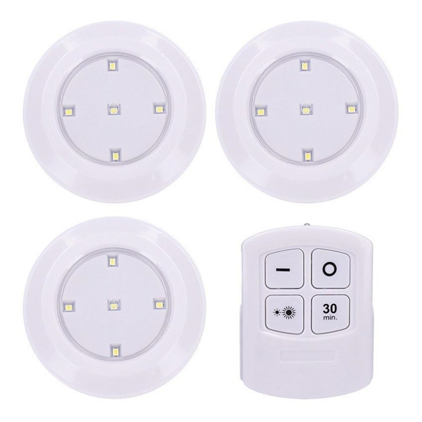 SET 3x Iluminación LED regulable con mando a distancia LED/3xAAA