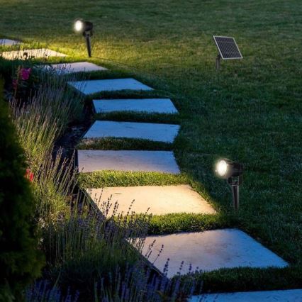 SET 3x Lámpara solar LED para exteriores 3xLED/1,2W/3,7V IP65 3000K 4000 mAh