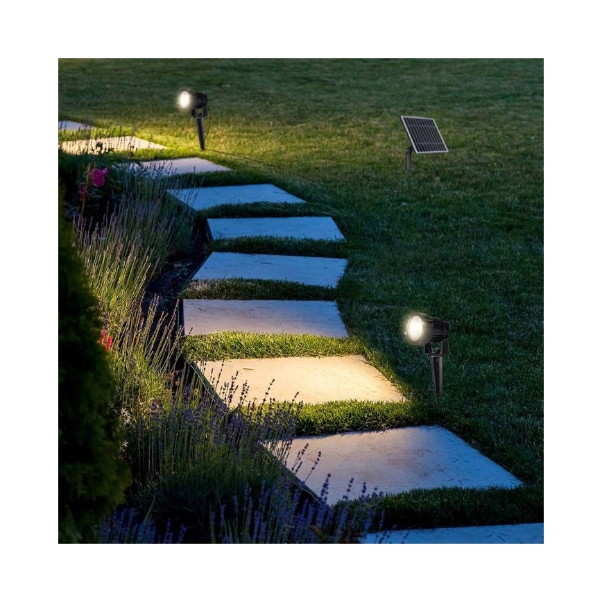 SET 3x Lámpara solar LED para exteriores 3xLED/1,2W/3,7V IP65 3000K 4000 mAh