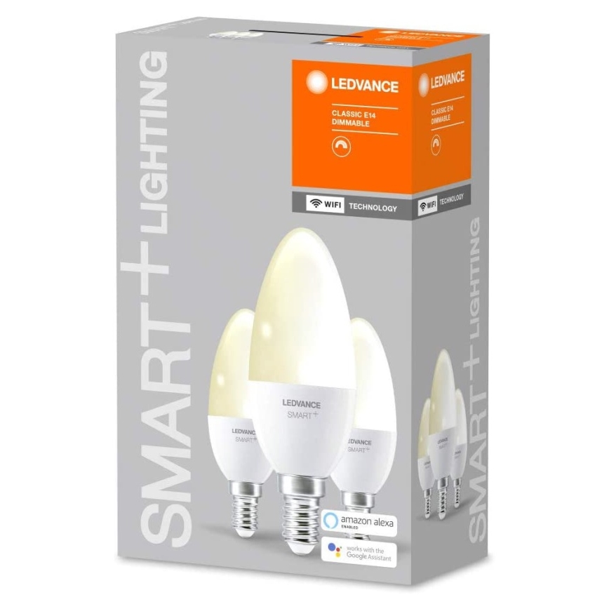 SET 3x LED Bombilla regulable SMART+ E14/5W/230V 2700K Wi-Fi - Ledvance