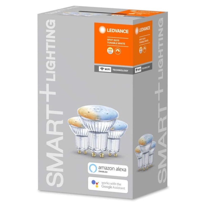 SET 3x LED Bombilla regulable SMART+ GU10/5W/230V 2700K-6500K Wi-Fi - Ledvance