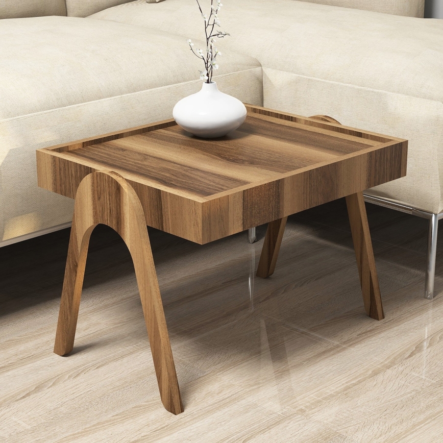 SET DE 3 mesas auxiliares 41x53,6 cm ROMA marrón