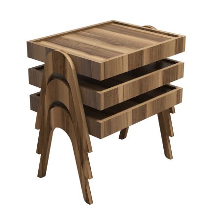 SET DE 3 mesas auxiliares 41x53,6 cm ROMA marrón