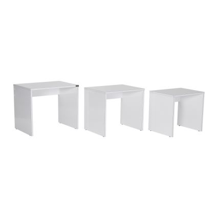 SET 3x Mesa de centro blanco