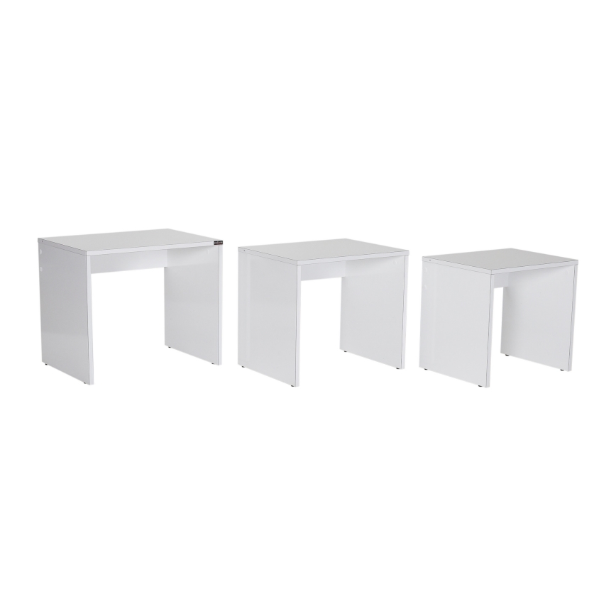 SET 3x Mesa de centro blanco