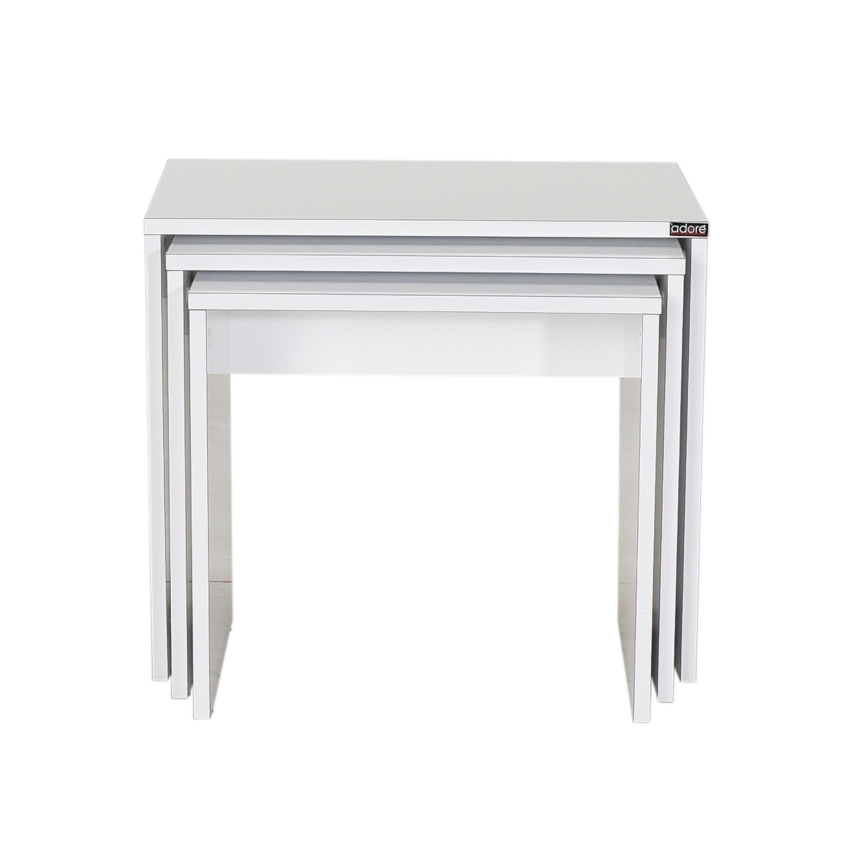SET 3x Mesa de centro blanco
