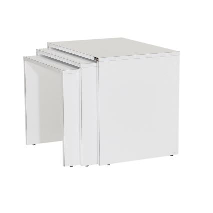 SET 3x Mesa de centro blanco