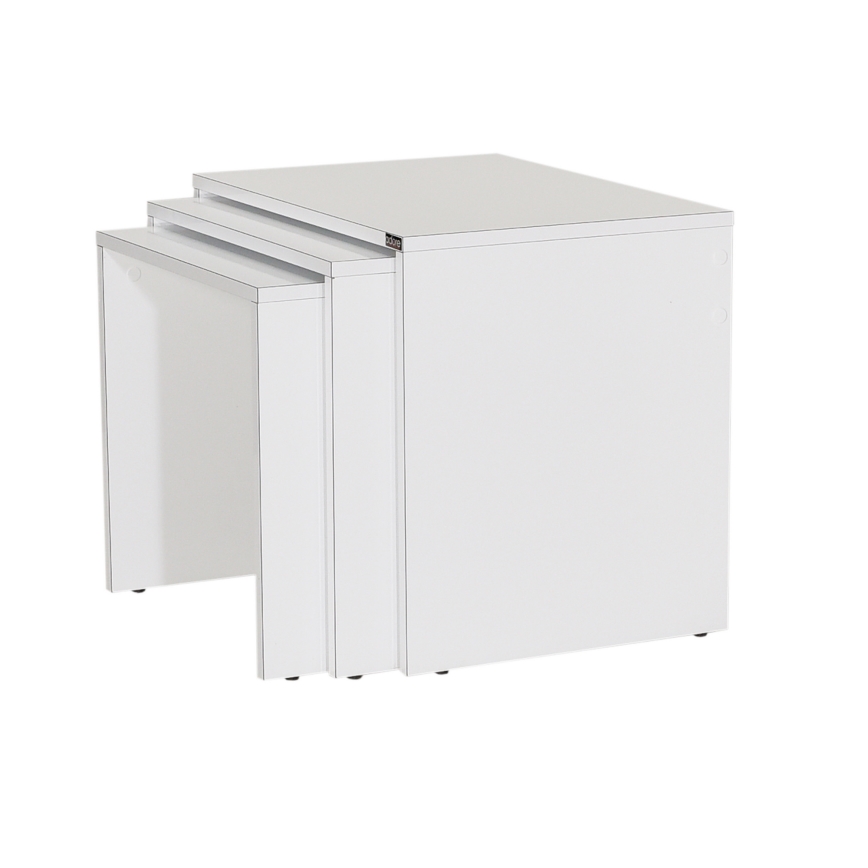SET 3x Mesa de centro blanco