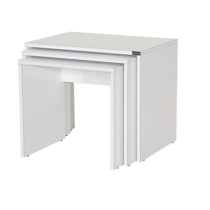 SET 3x Mesa de centro blanco