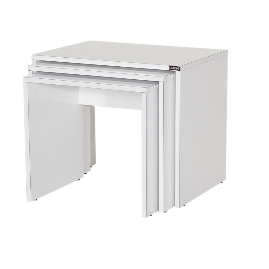 SET 3x Mesa de centro blanco