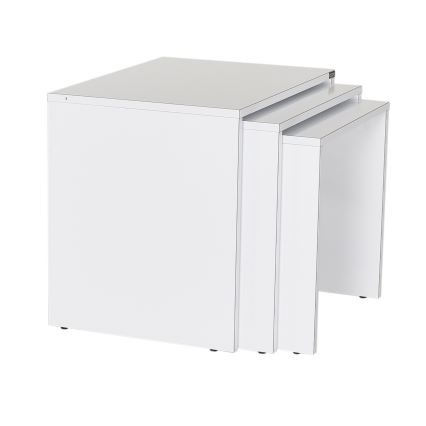 SET 3x Mesa de centro blanco