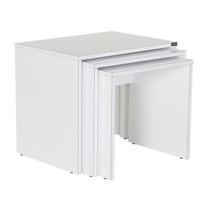 SET 3x Mesa de centro blanco