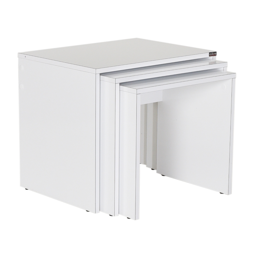 SET 3x Mesa de centro blanco