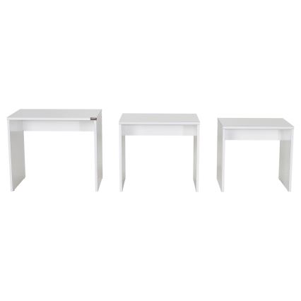 SET 3x Mesa de centro blanco