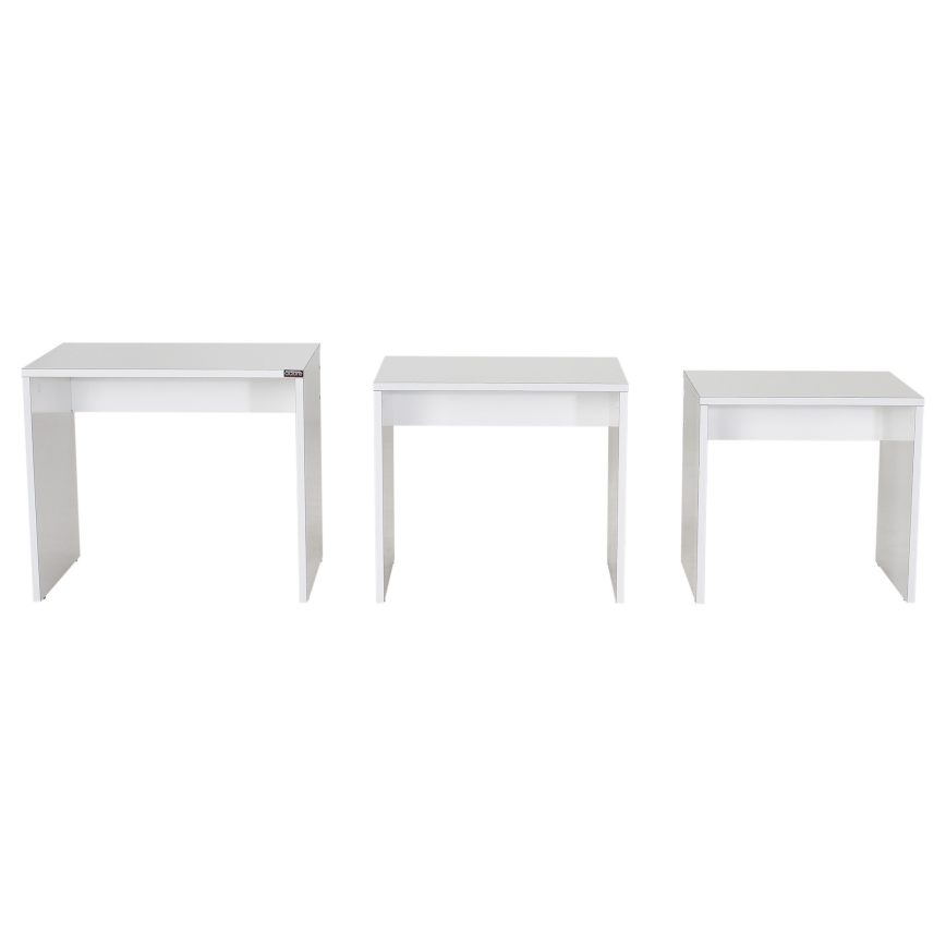 SET 3x Mesa de centro blanco