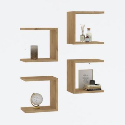 SET DE 4 estantes de pared BASE marrón