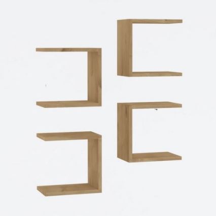 SET DE 4 estantes de pared BASE marrón