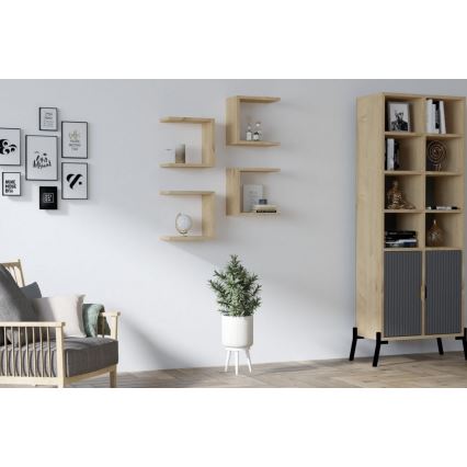 SET DE 4 estantes de pared BASE marrón