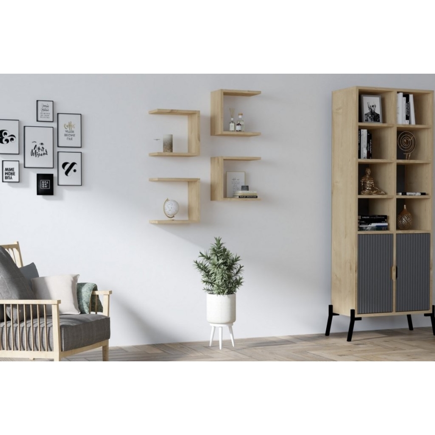 SET DE 4 estantes de pared BASE marrón
