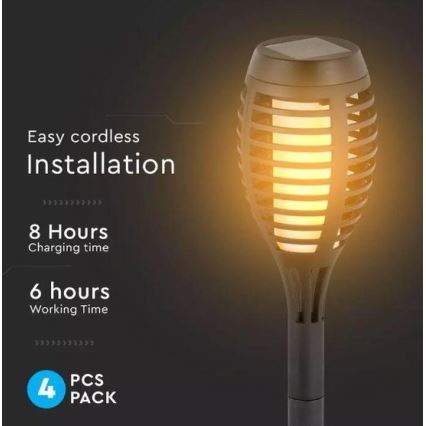 SET 4x Lámpara solar LED 4xLED/3,6V 1xAAA IP44 100 mAh