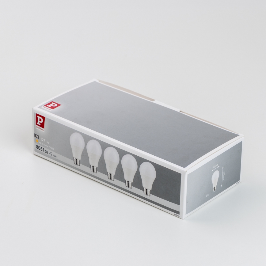 SET 5x Bombilla LED A60 E27/9W/230V 2700K - Paulmann 28780