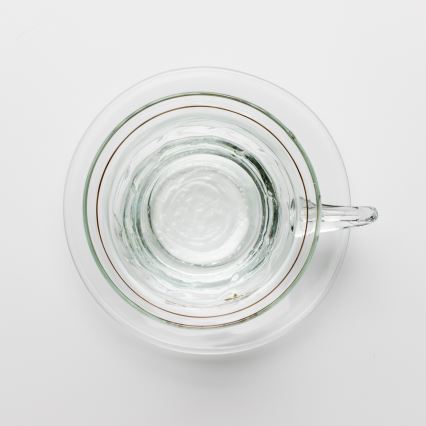 Set de 6 tazas de cristal con platillo, ramo transparente n.º 4