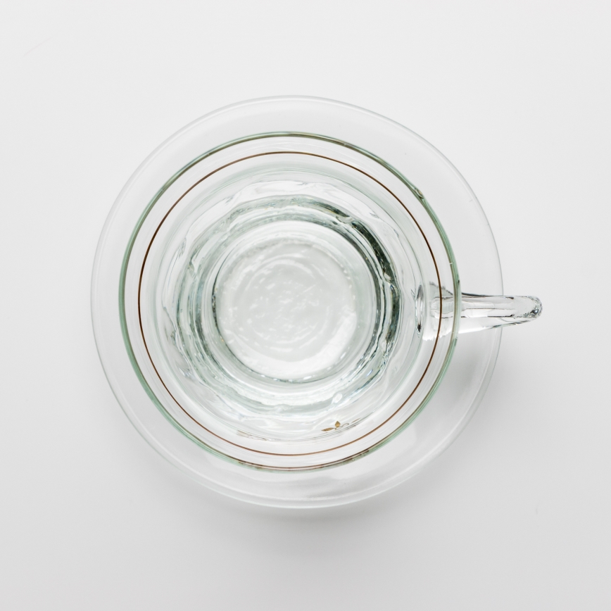 Set de 6 tazas de cristal con platillo, ramo transparente n.º 4